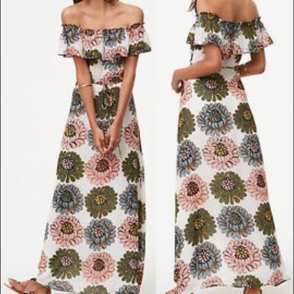 Ann Taylor Loft Maxi Dress with Floral Detail